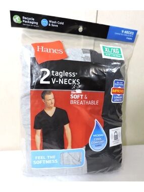 2 pk Hanes Mens Comfort Soft T-Shirts Black/Gray Size XL Brand New Never opened